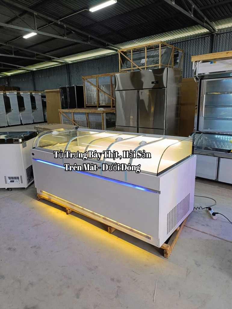 Tủ mát Trưng Bày Thịt ,  Cá , hải sản TRÊN MÁT DƯỚI ĐÔNG
